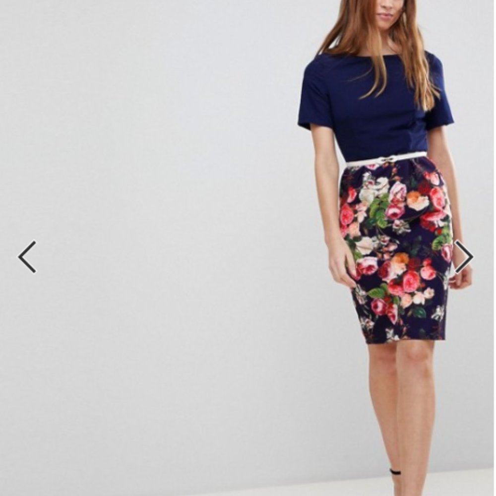 Paperdolls Floral Pencil Skirt Dress
